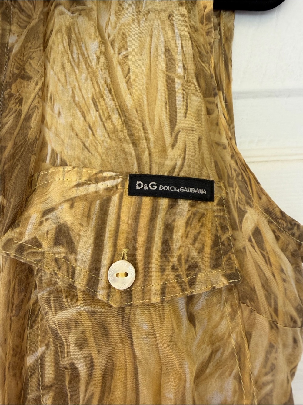 Dolce & Gabbana Golden Brown Printed Sleeveless Tank